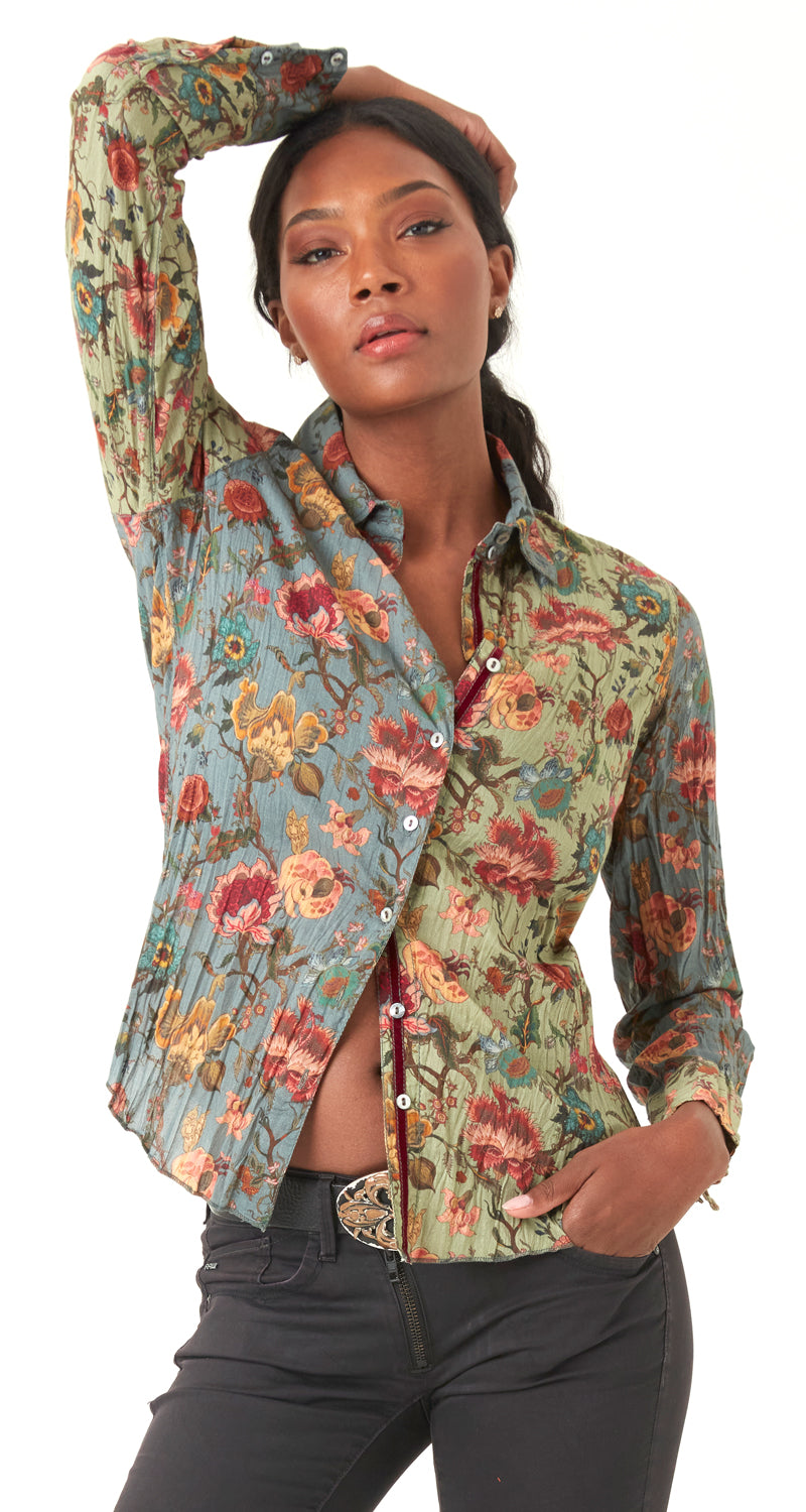 A model wears a CINO Algiers Mix button-down Shirt