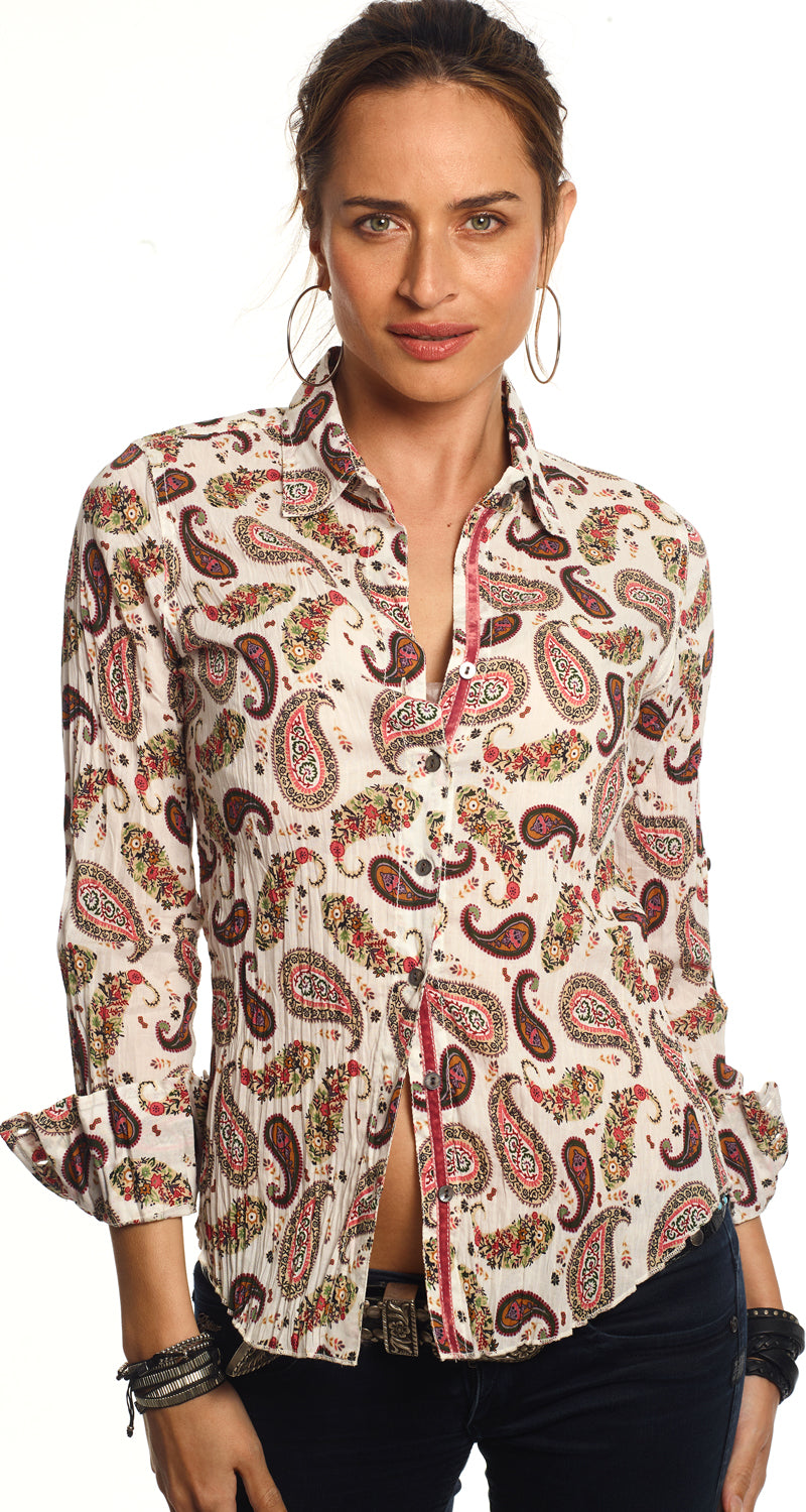 MALAY PAISLEY SHIRT X-Small / Off White