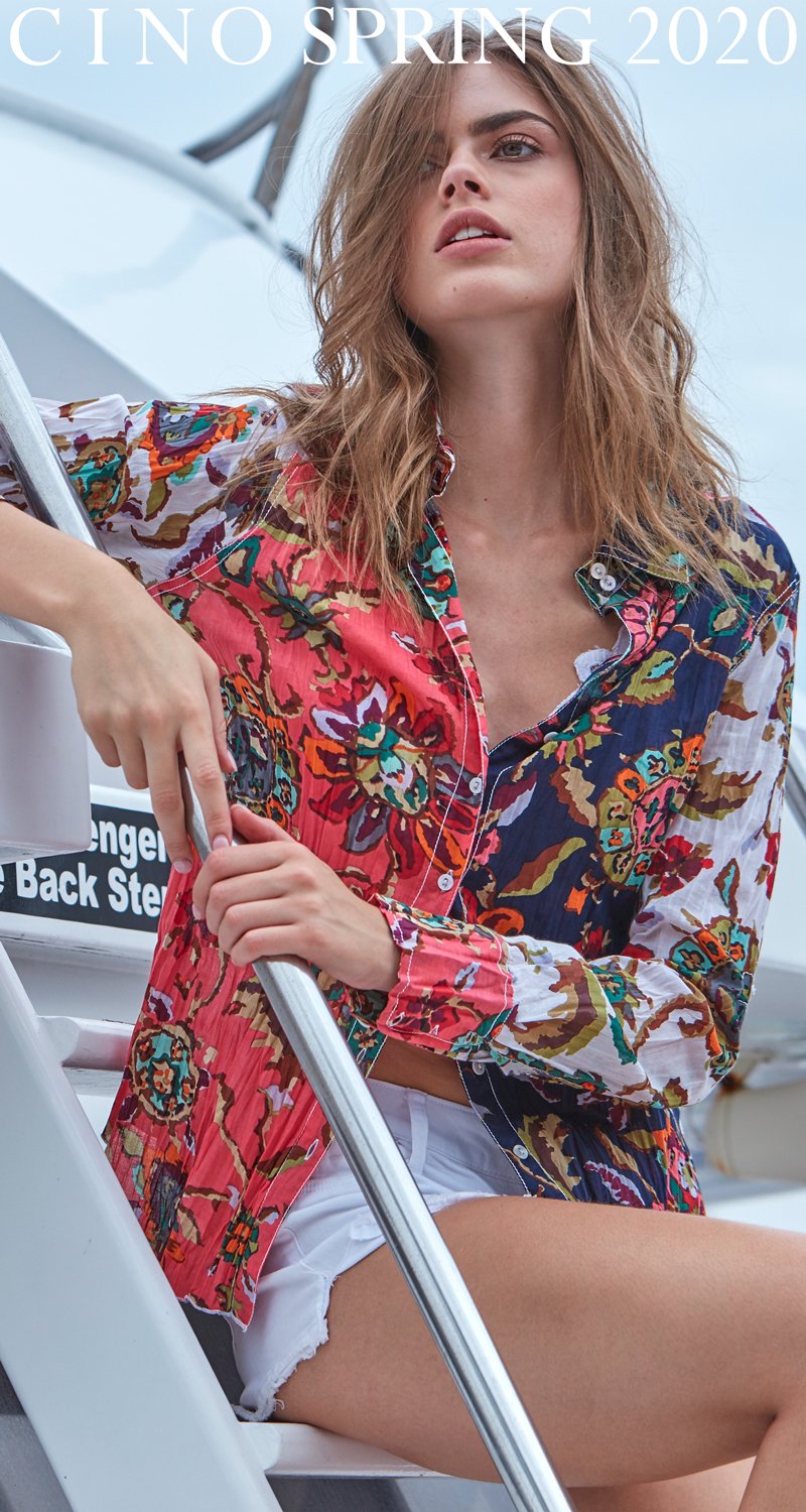 A model wears a CINO Barbados Mix button-down Shirt.