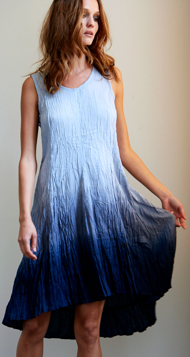 DIP DYE INDIGO DRESS