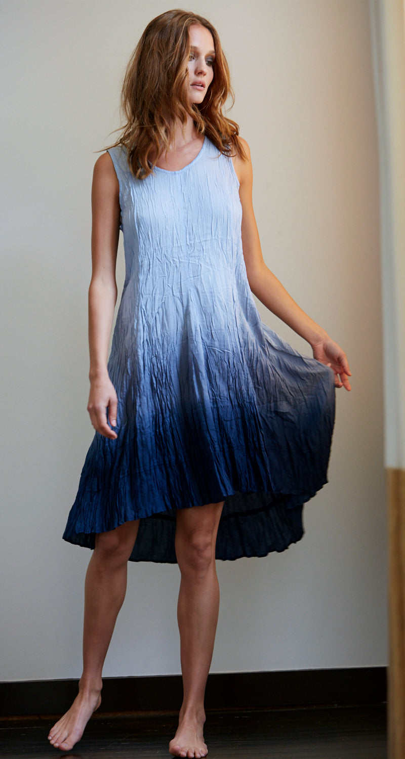 DIP DYE INDIGO DRESS